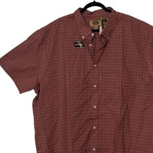 The Foundry Supply Co Mens 4XL Plaid Short Sleeve ButtonDown Shirt Easy Care NWT